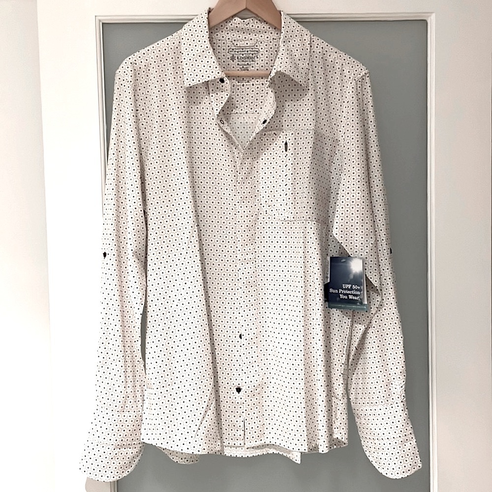 NWT Coolibar UPF 50+ Button-Down Smart Shirt | White | Men’s Medium